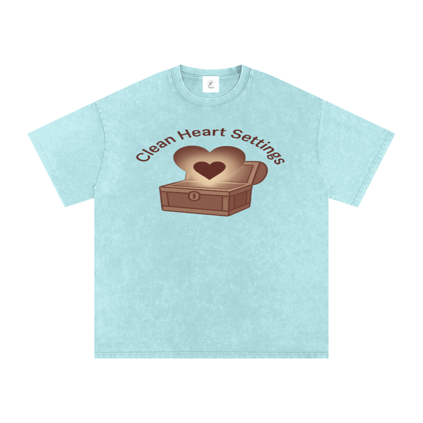 FZ Unisex Acid Wash Clean Heart Oversize Tee