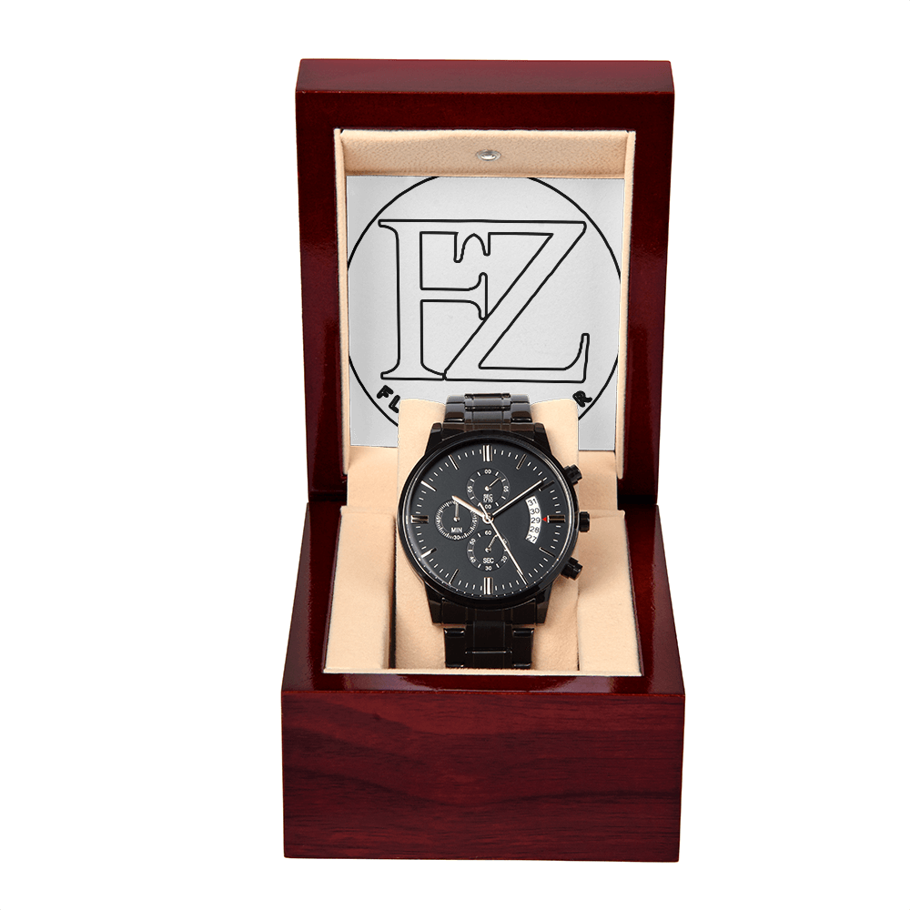 FZ Unsex Black Chronograph Watch
