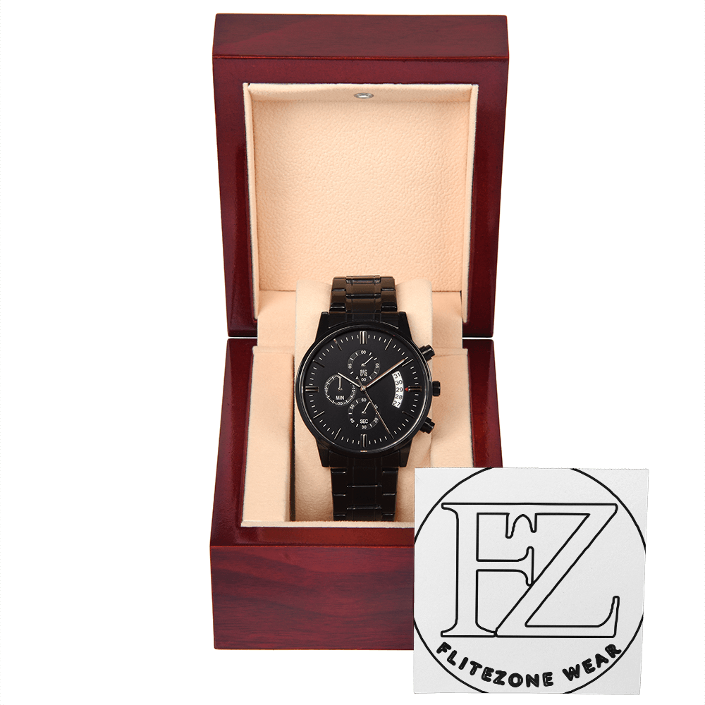FZ Unsex Black Chronograph Watch