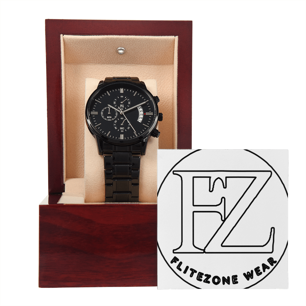 FZ Unsex Black Chronograph Watch