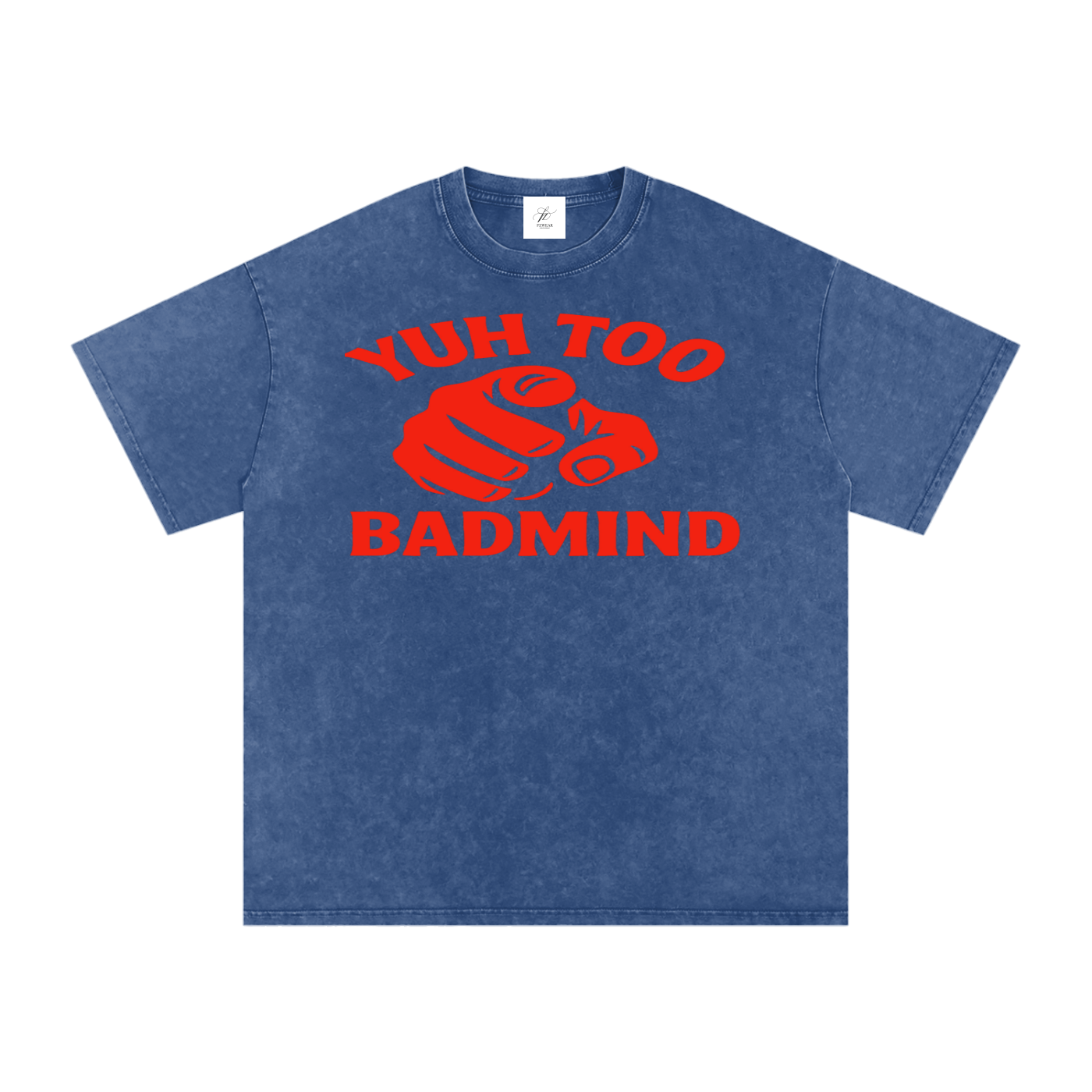 FZ Unisex Acid Wash Too Badmind Oversize Tee