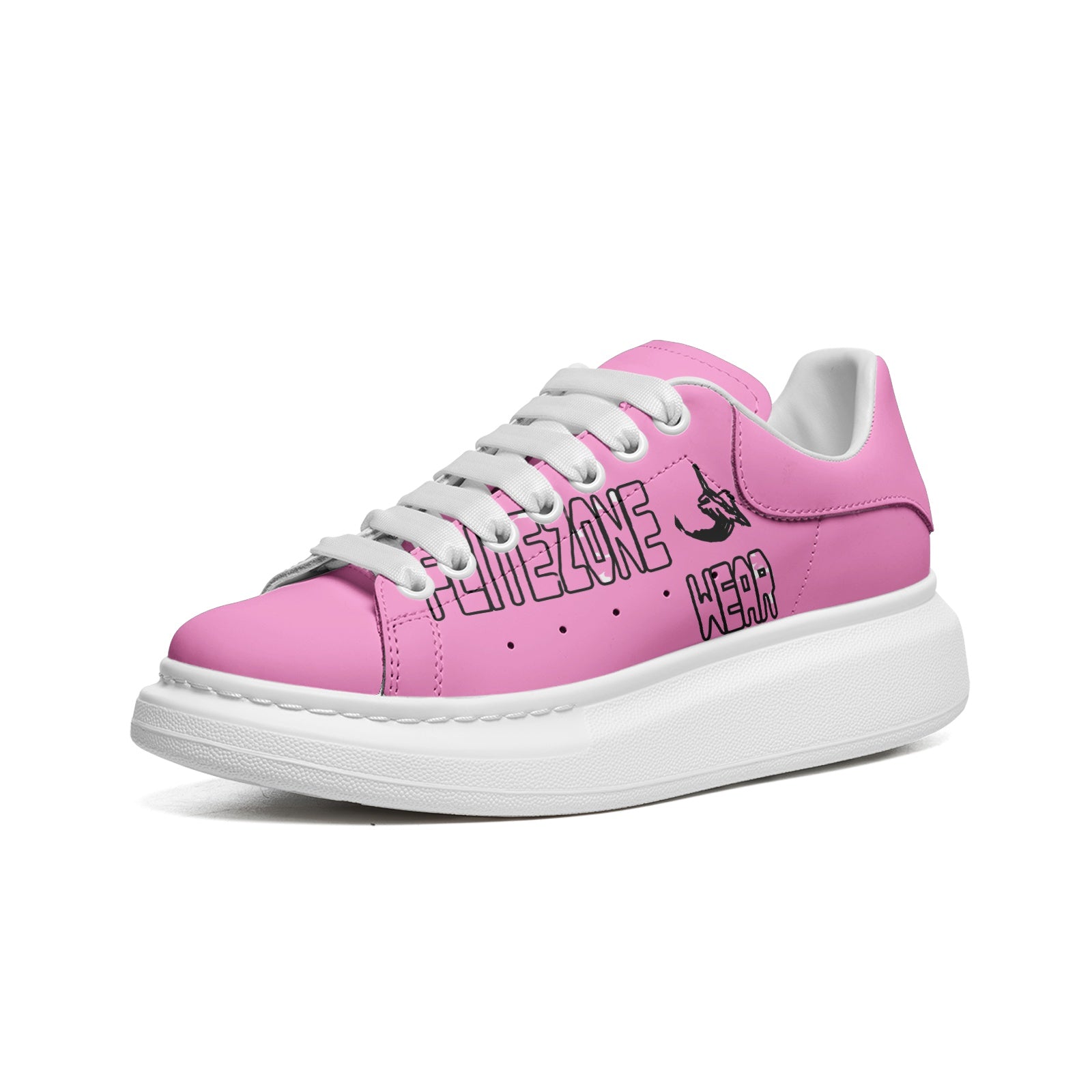 FZ Unisex Non Slip Lace Up Faux Leather Sneakers