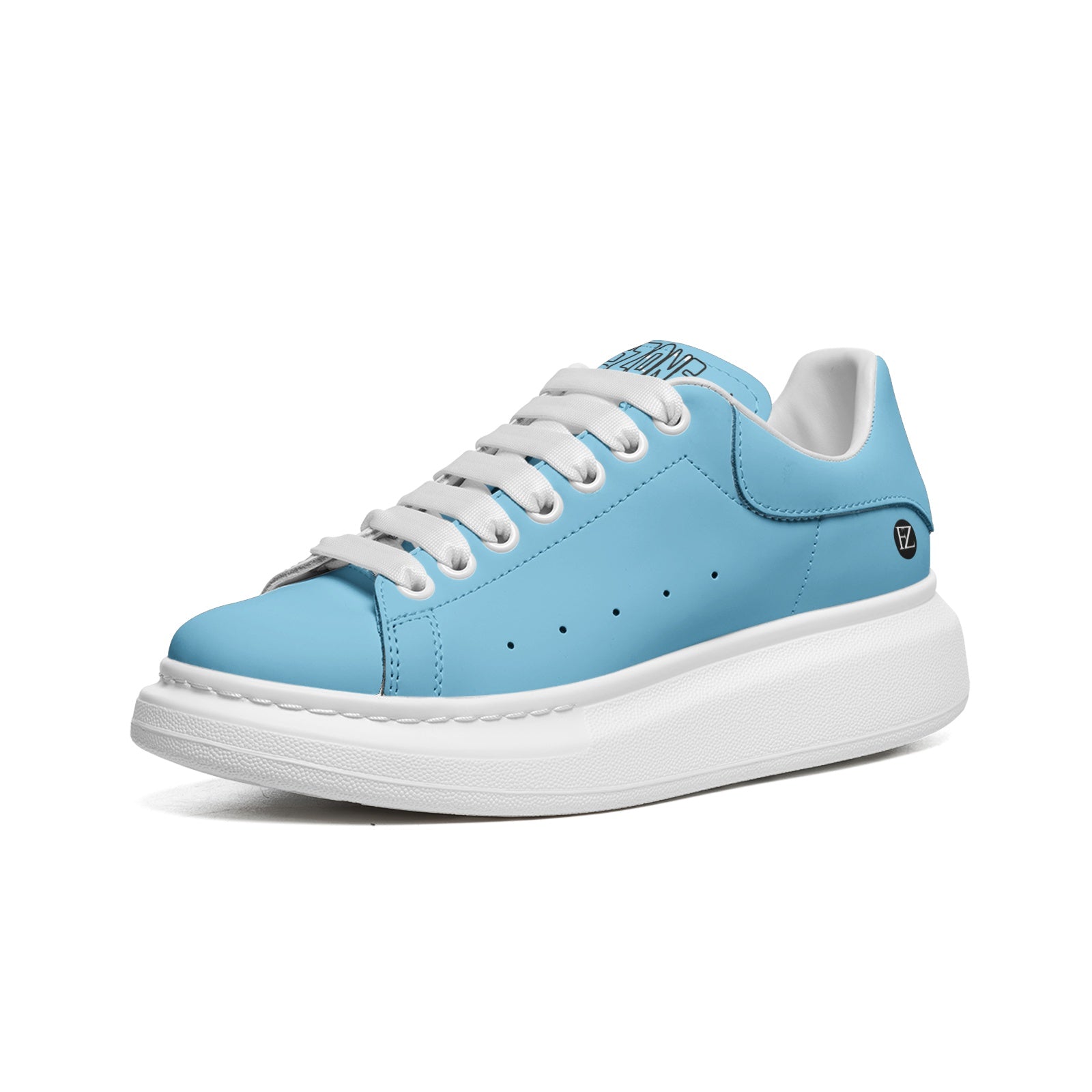 FZ Unisex Non Slip Lace Up Faux Leather Sneakers