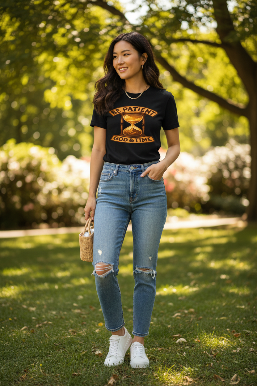 Black - God & Time Tee