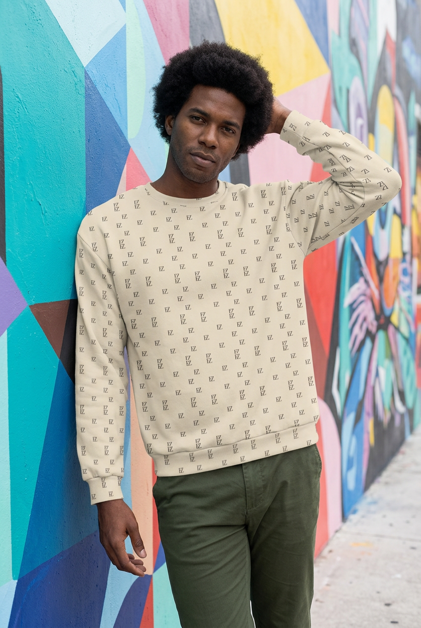 Black man posing beside a colorful outdoor mural