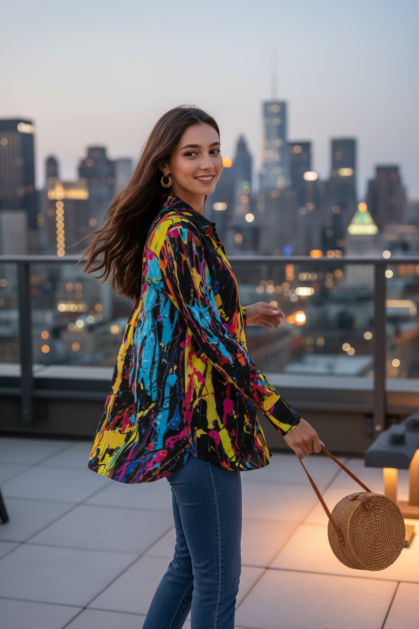 Black Neon Shirt - Rooftop