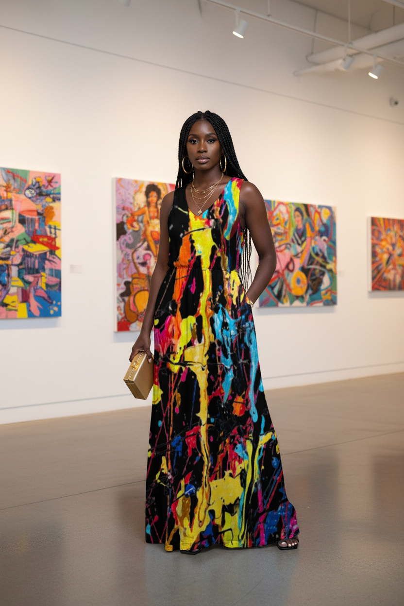 Black Paint Dress - Art Gallery