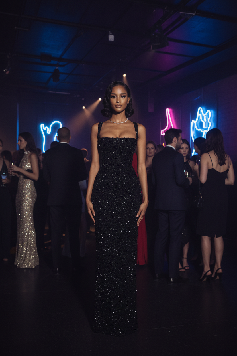Black Sequin Dress - After Party