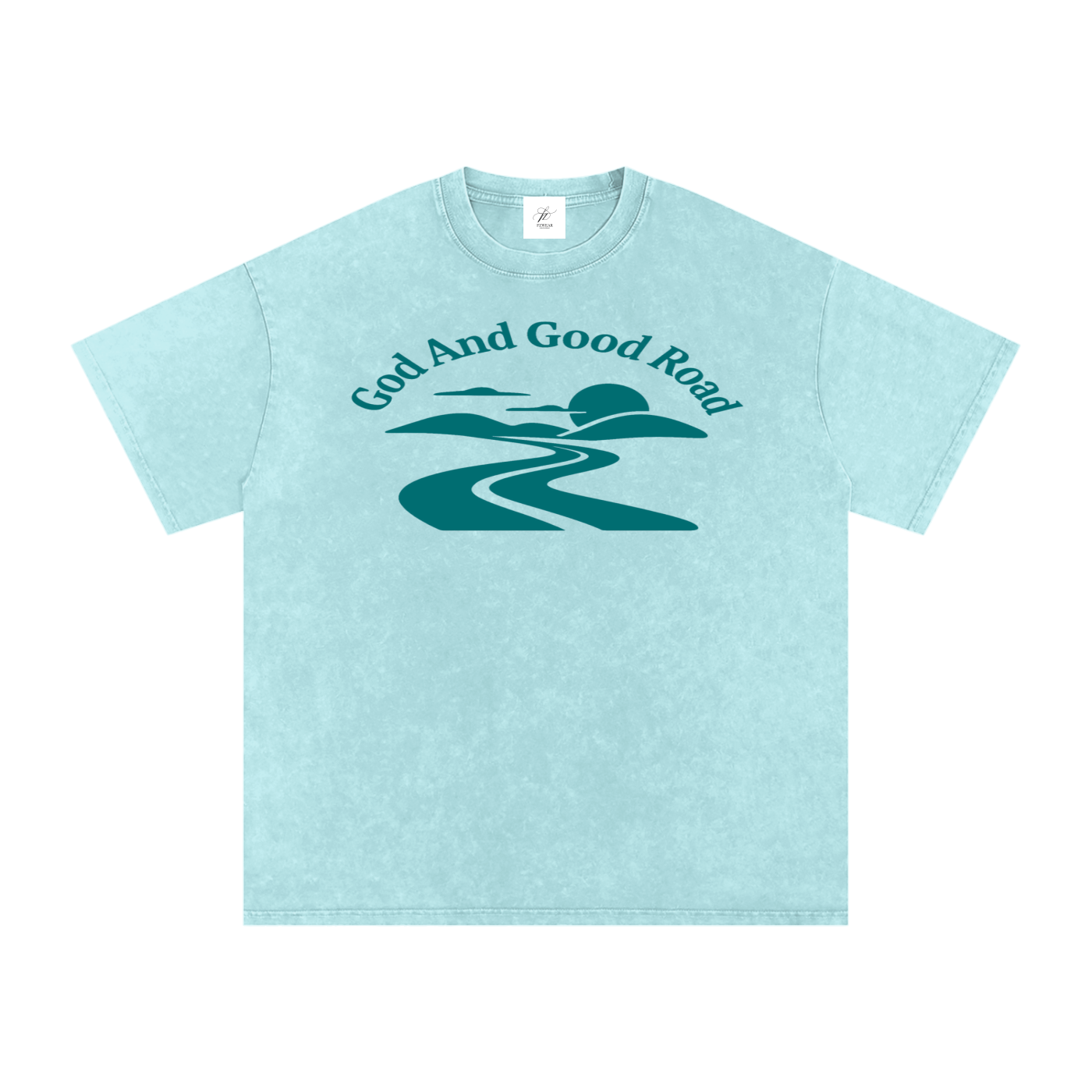 FZ Unisex Acid Wash Good Road Oversize Tee