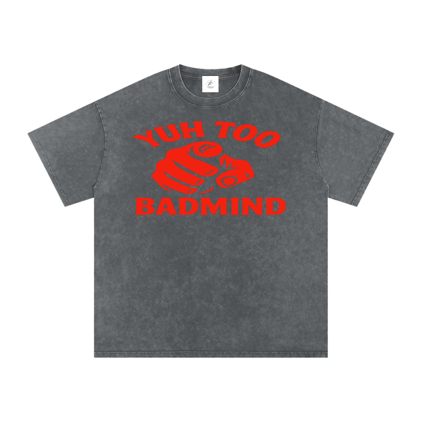 FZ Unisex Acid Wash Too Badmind Oversize Tee