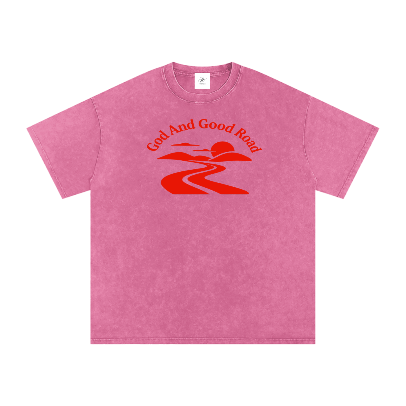 FZ Unisex Acid Wash Good Road Oversize Tee