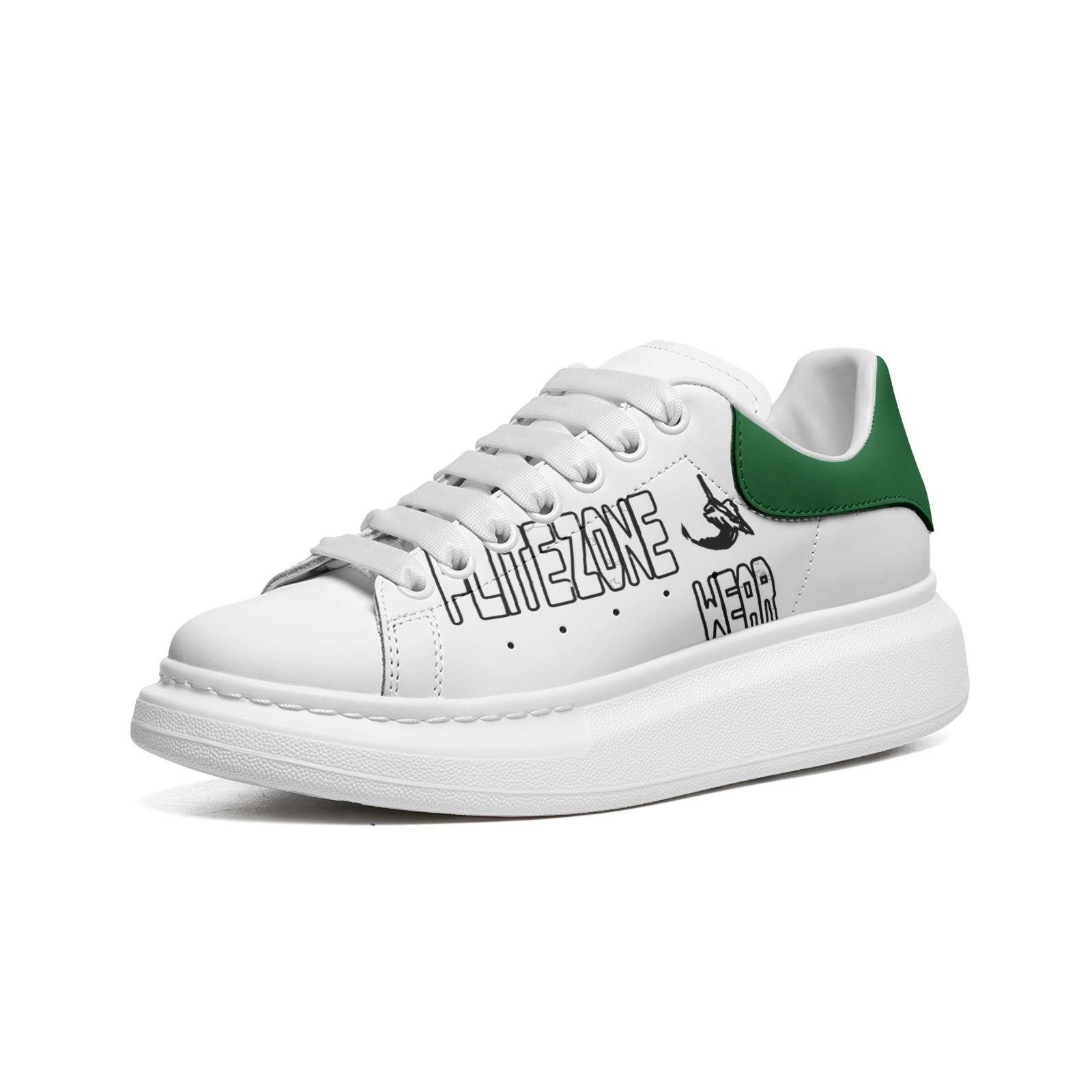 FZ Unisex Non Slip Lace Up Faux Leather Sneakers