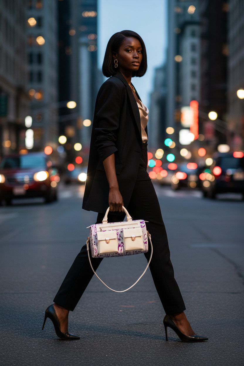 City Street - Purple Abstract Baguette