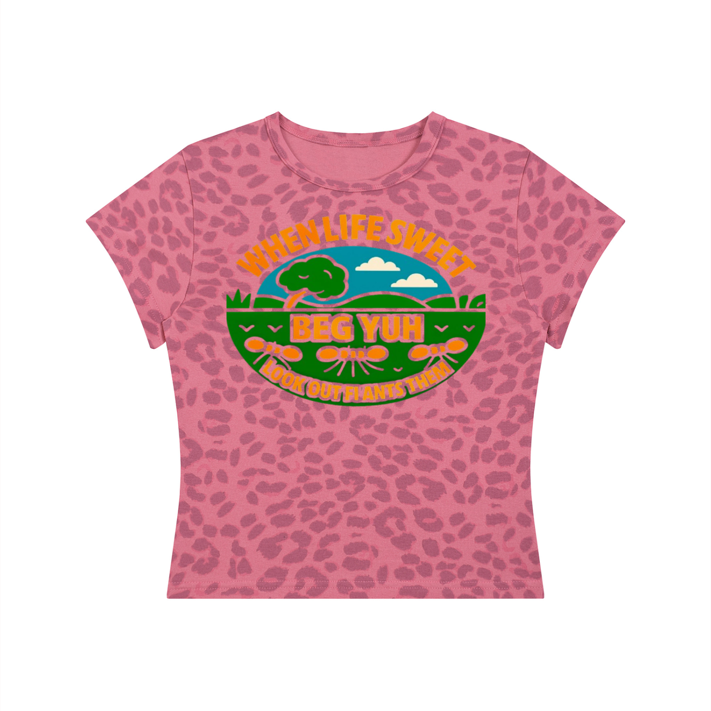 FZ Women's Leopard Print Life Crop Tee