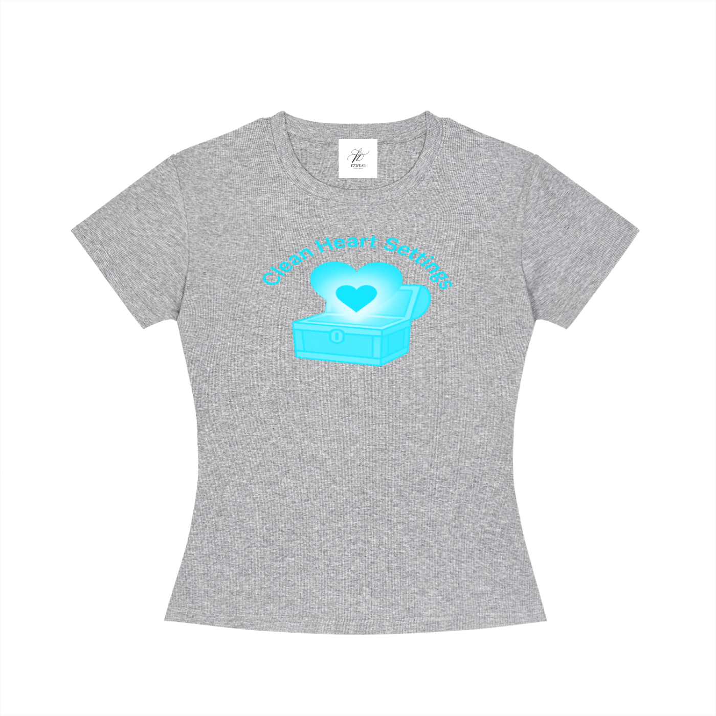 FZ Women's Slim Fit Clean Heart Crewneck Tee