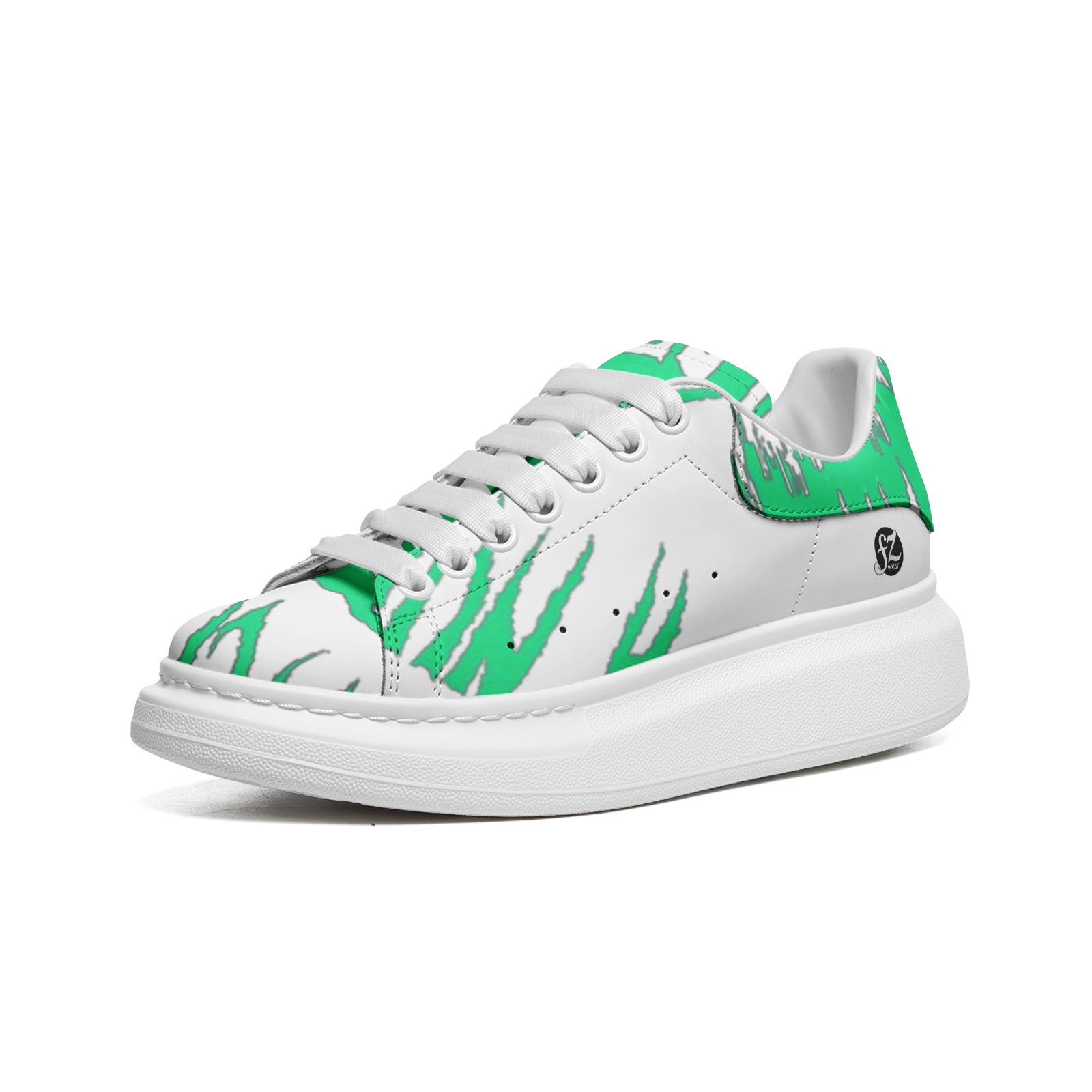 FZ Unisex Non Slip Lace Up Faux Leather Sneakers