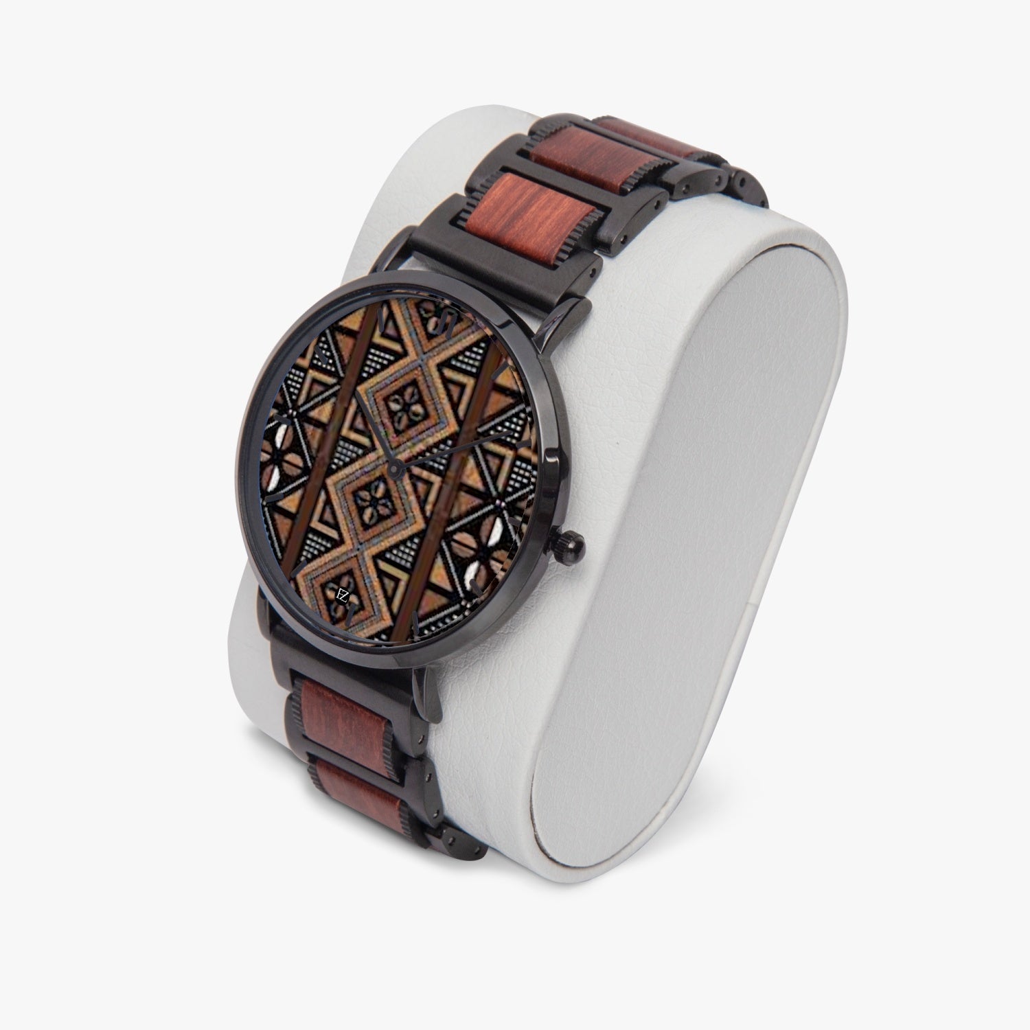FZ Unisex African Print wooden Strap Quartz Watch - With Indicators - FZwear