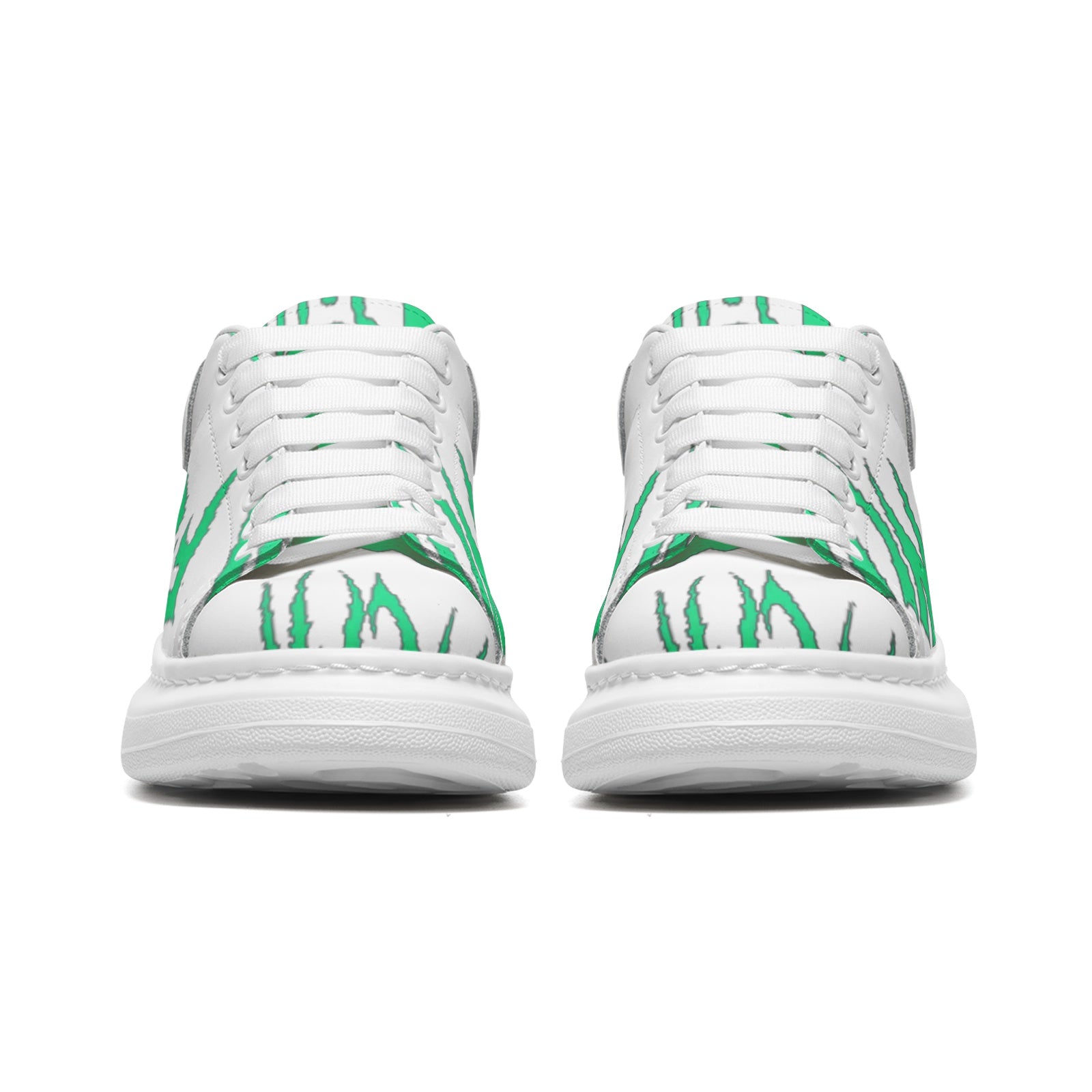 FZ Unisex Non Slip Lace Up Faux Leather Sneakers