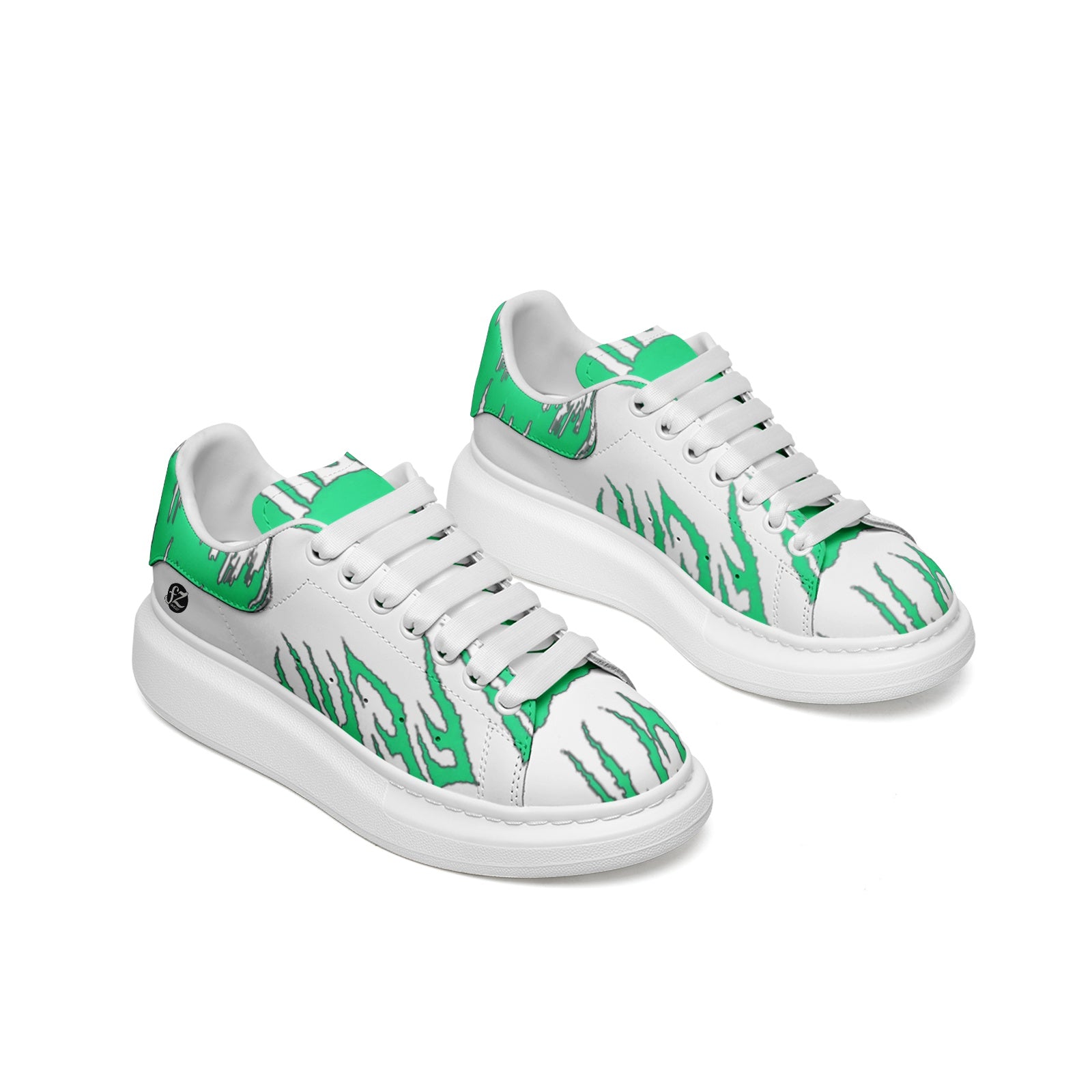 FZ Unisex Non Slip Lace Up Faux Leather Sneakers