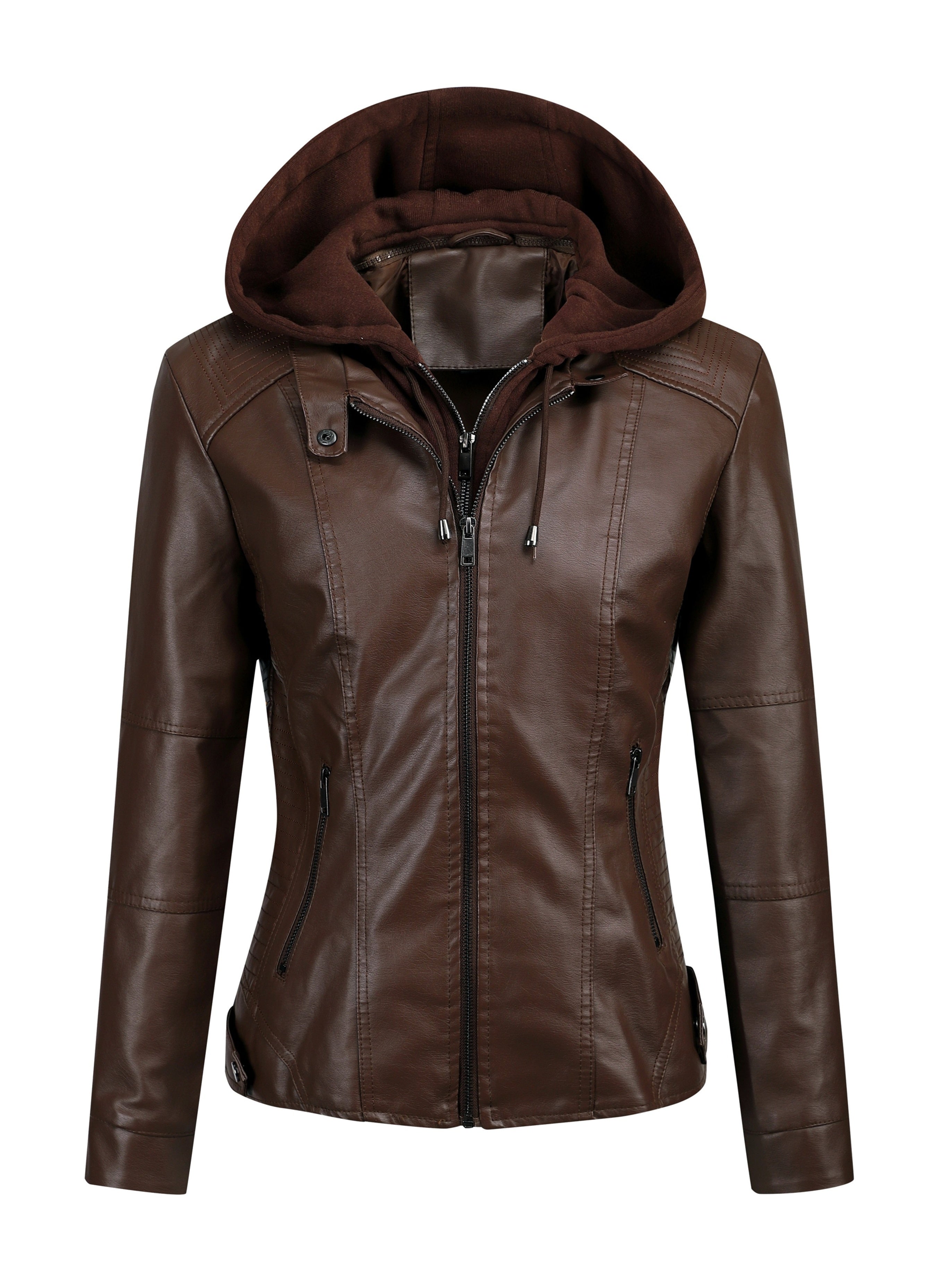 FZ Women's Detachable Hood PU Jacket