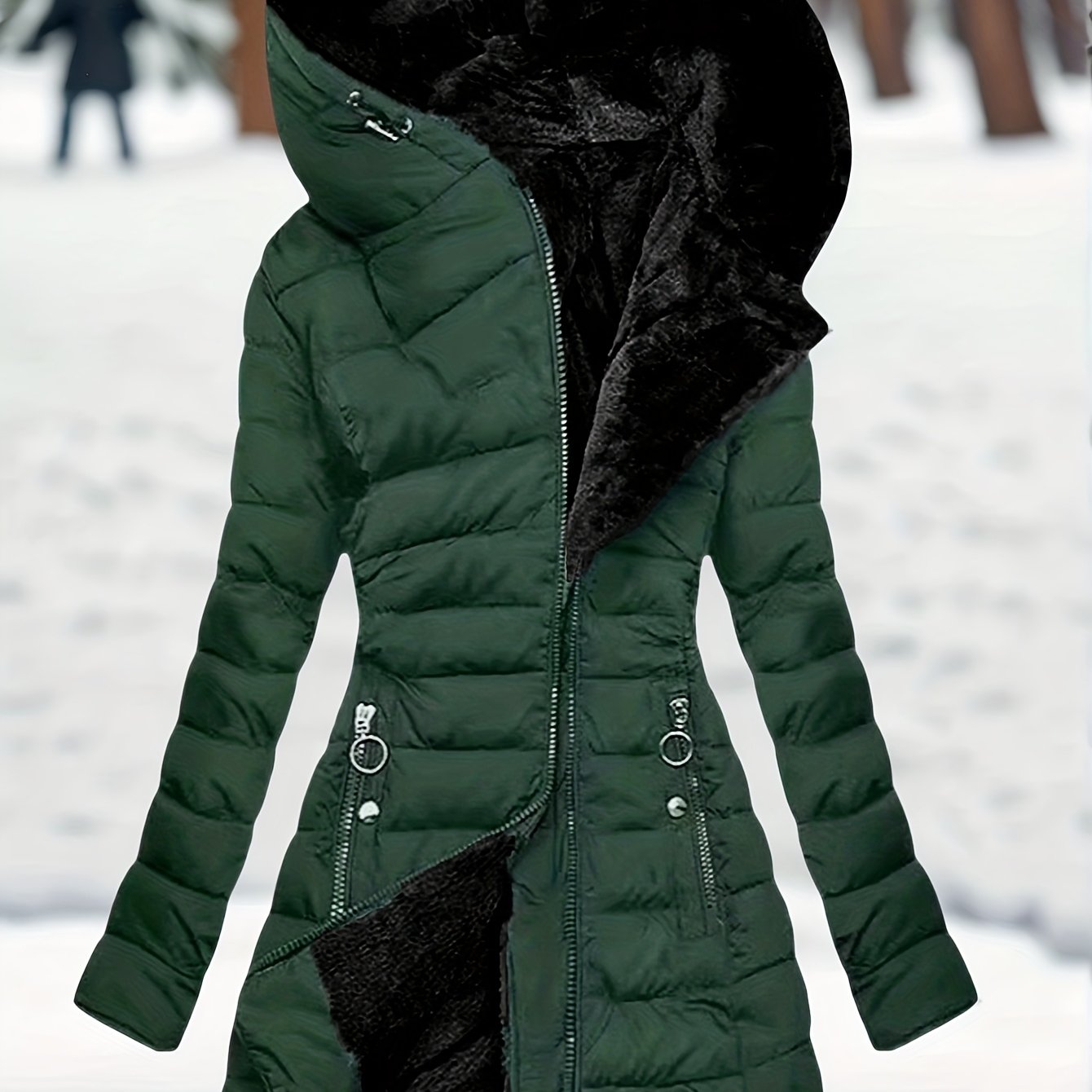 FZ Women's Zip Long Sleeve Slim Fit Faux Edge Mid-Length Lightweight Jacket