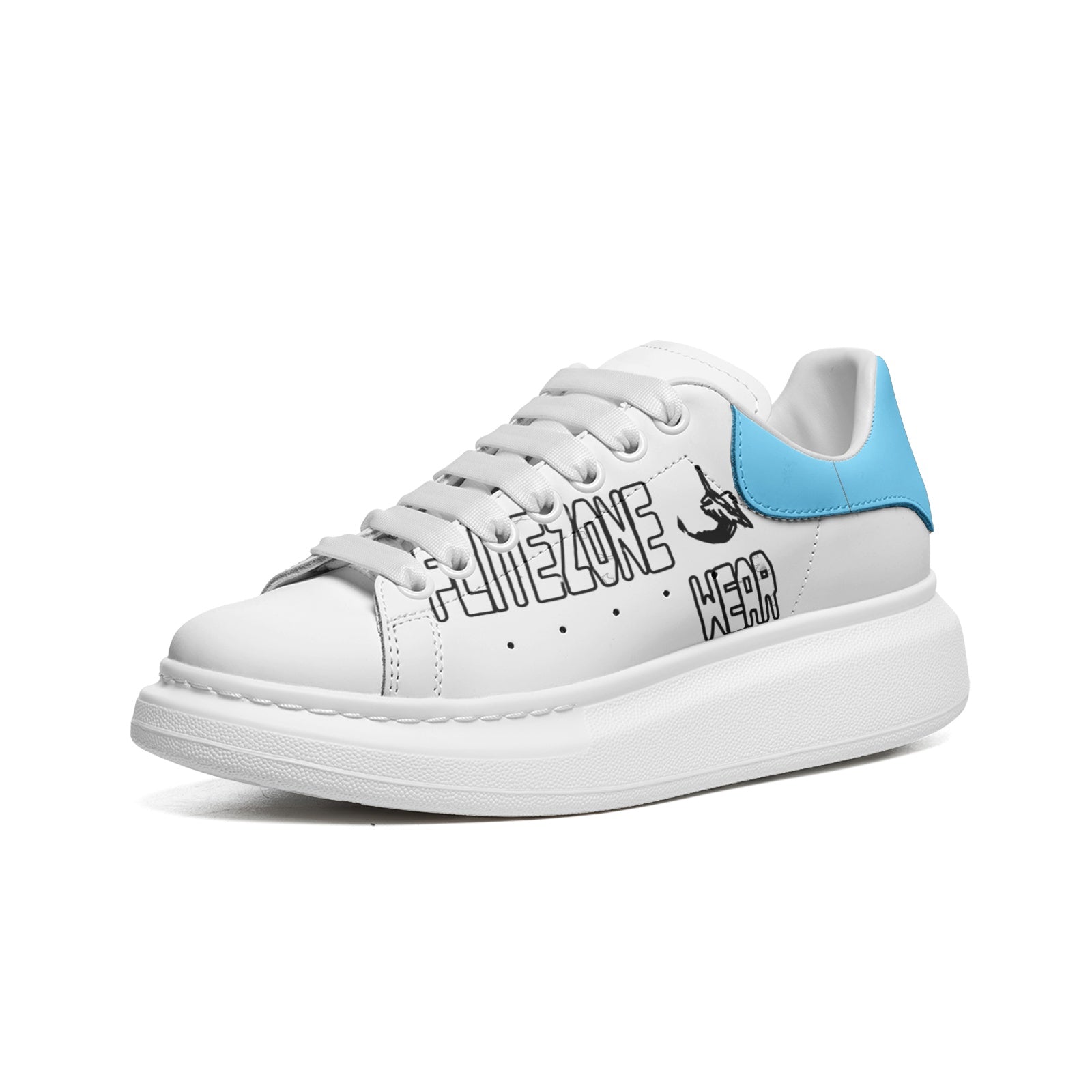 FZ Unisex Non Slip Lace Up Faux Leather Sneakers