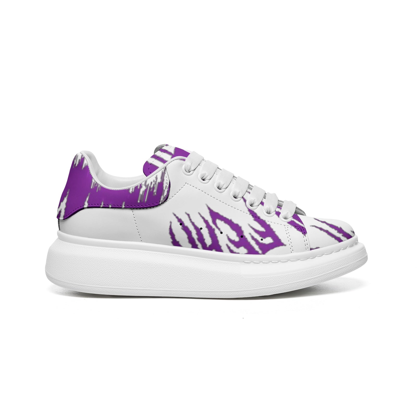 FZ Unisex Non Slip Lace Up Faux Leather Sneakers