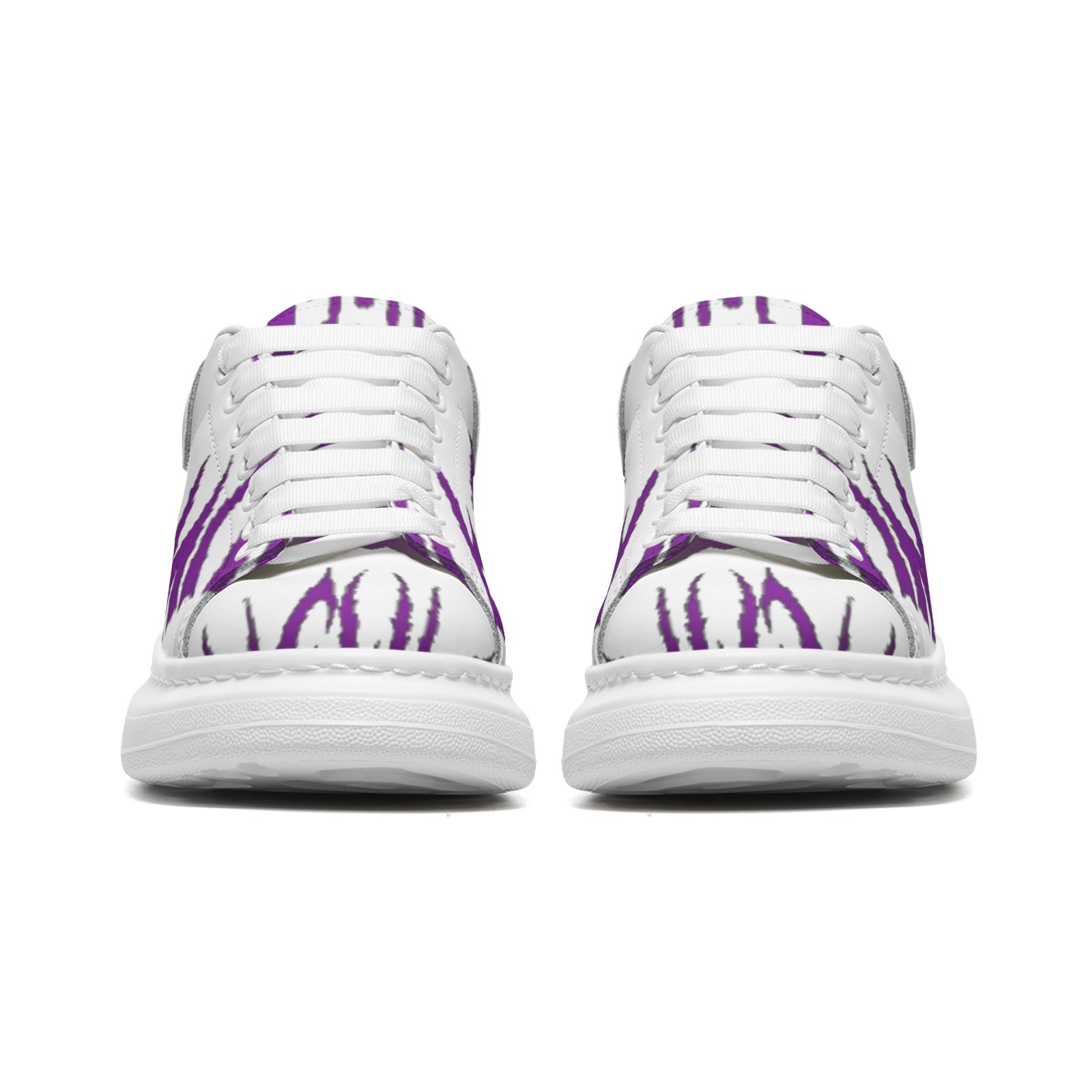 FZ Unisex Non Slip Lace Up Faux Leather Sneakers