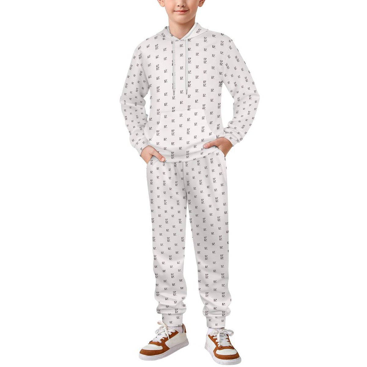 Custom Unsex Kid's Long Sleeve Hoodies&Pants Set