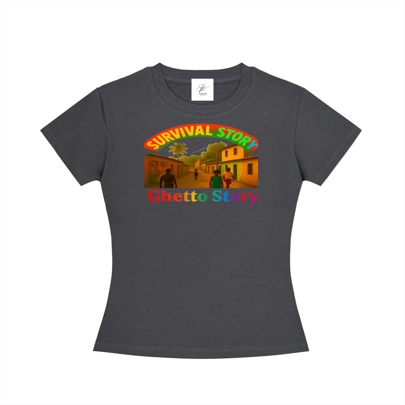 FZ Women's Slim Fit Ghetto Crewneck Tee
