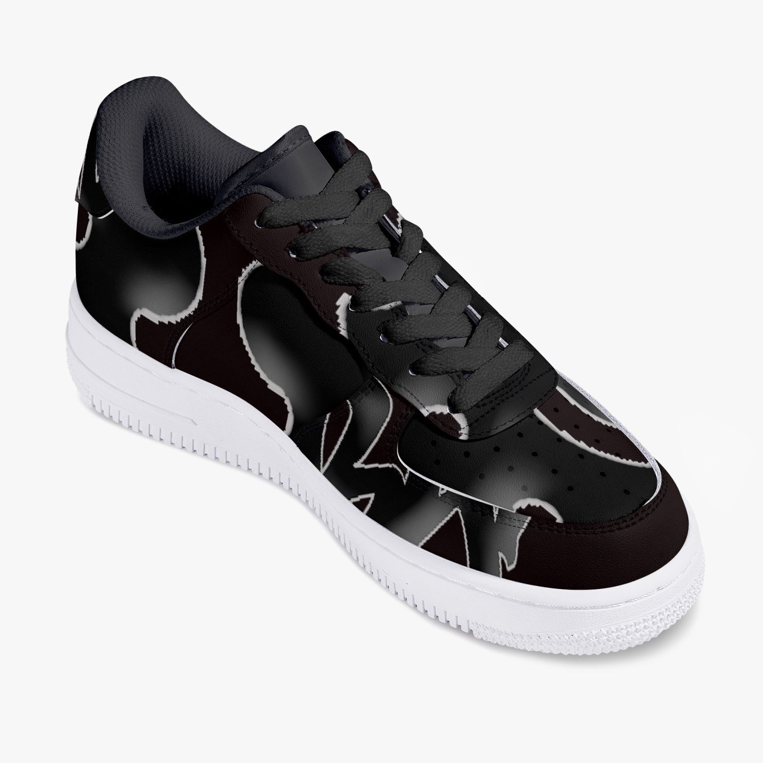 FZ Unisex Black Low-Top Leather Sports Sneakers - FZwear