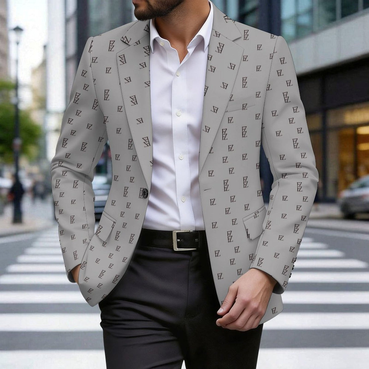 Custom Men's Long Sleeve Single Button Suit Blazer Coat