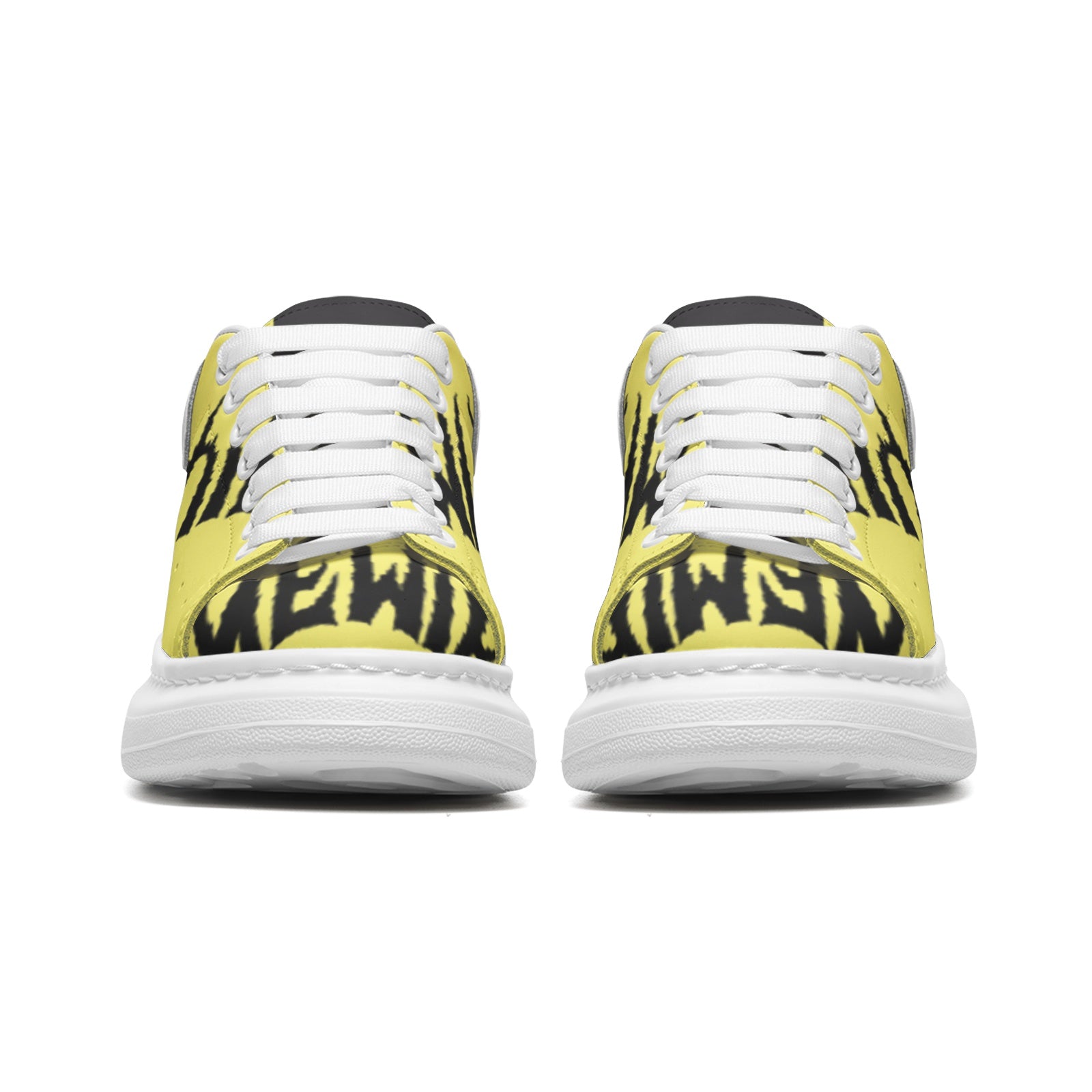 FZ Unisex Non Slip Lace Up Faux Leather Sneakers