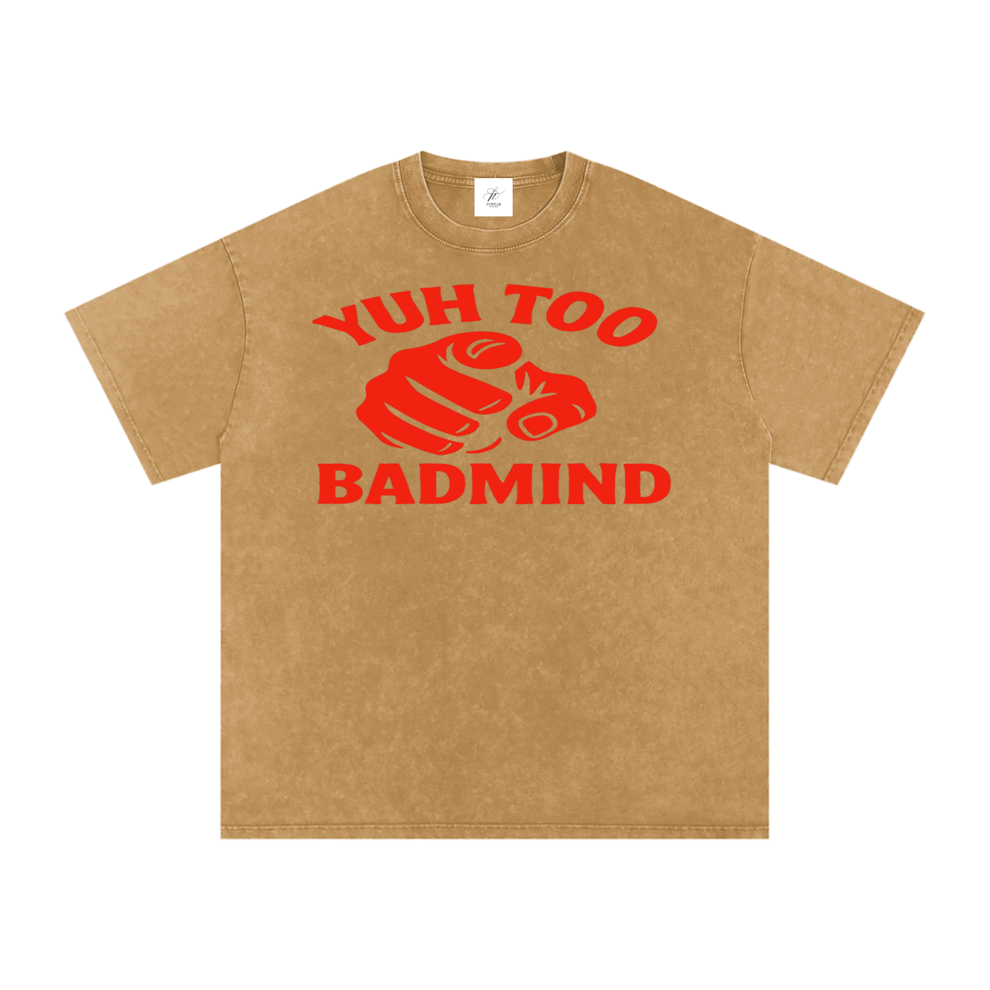 FZ Unisex Acid Wash Too Badmind Oversize Tee