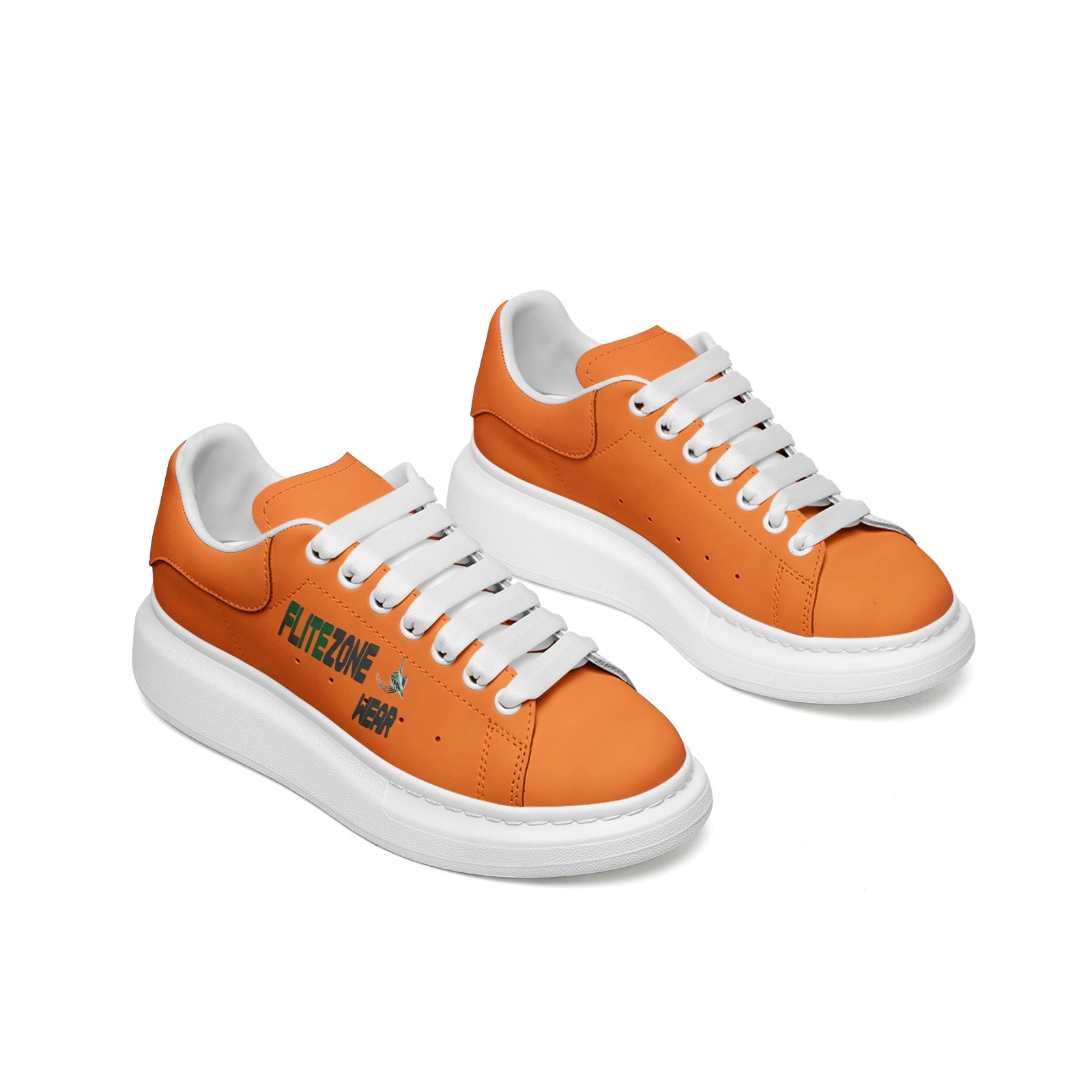 FZ Unisex Non Slip Lace Up Faux Leather Sneakers