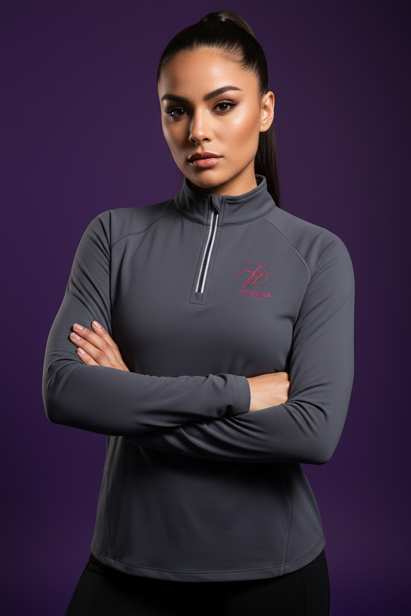 FZwear Grey Quarter-Zip Front