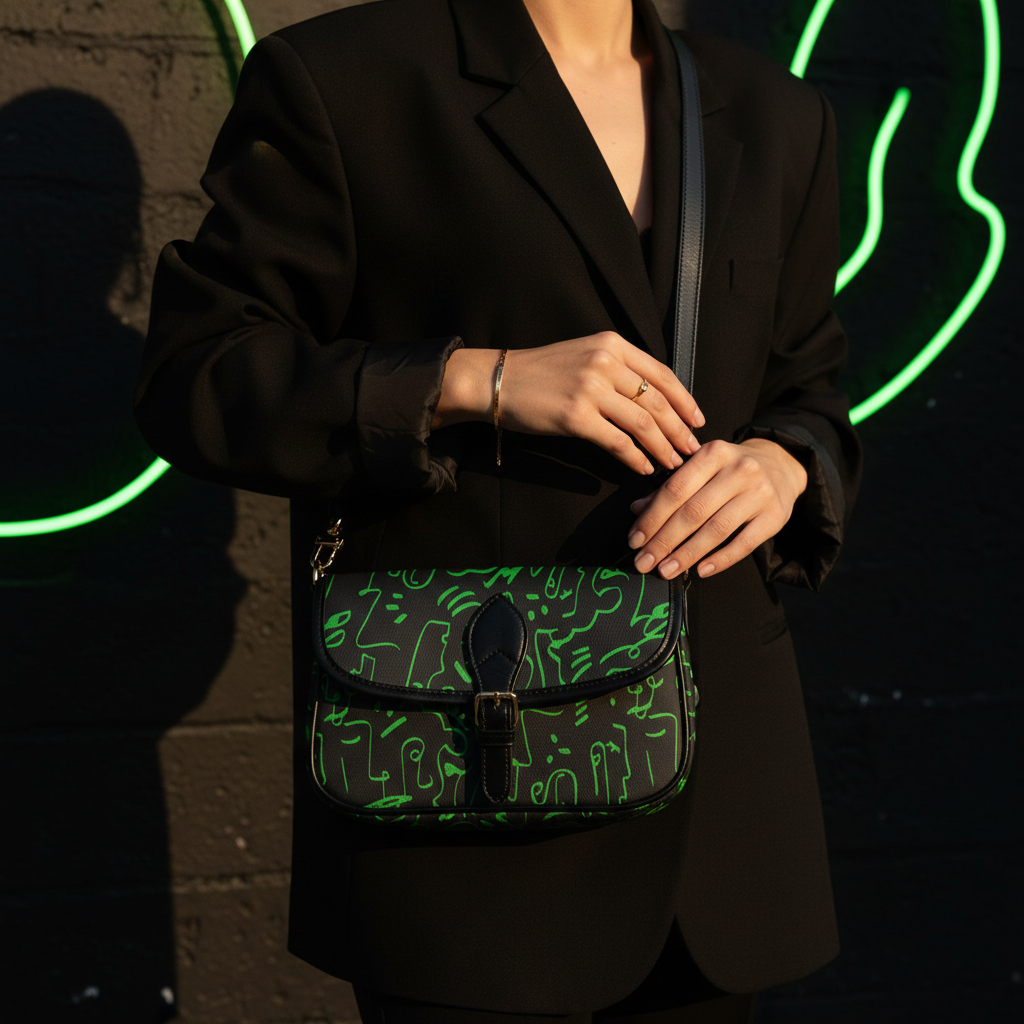 Green & Black Graffiti - Close Up