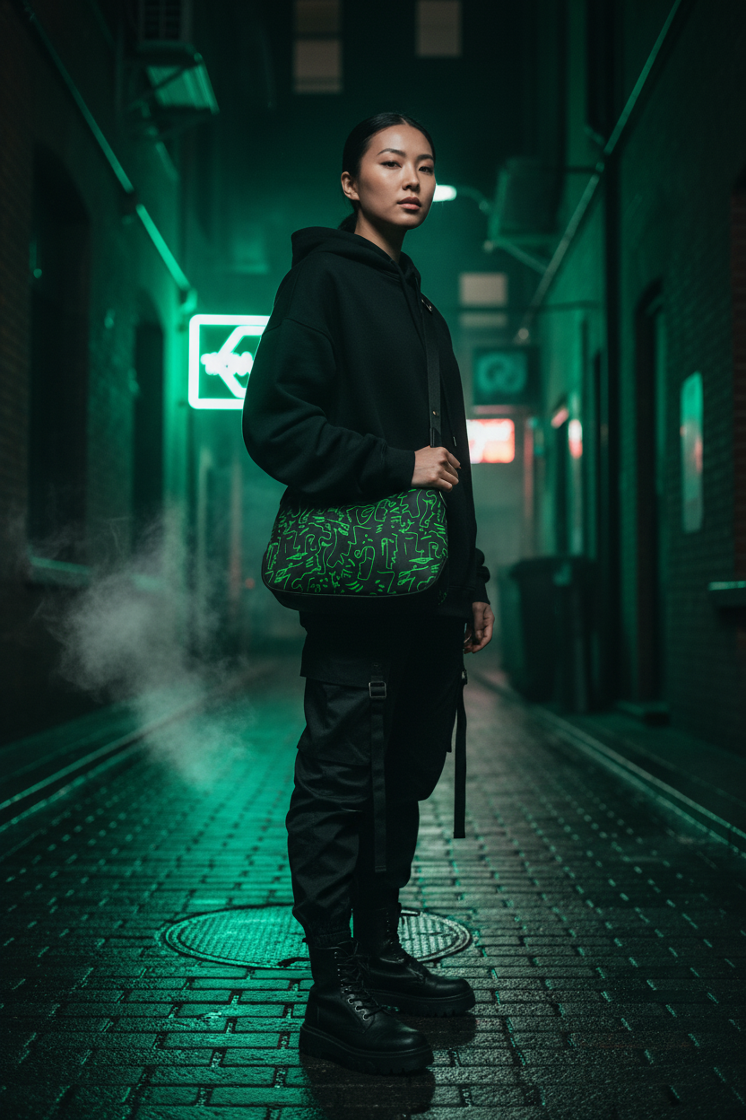 Green Neon Bag - Alley