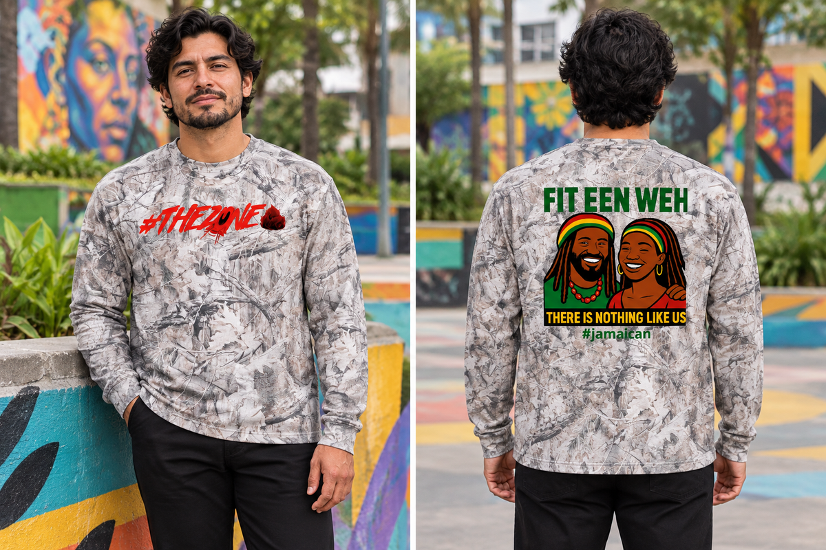 Hispanic male model, front and back in a street-art plaza