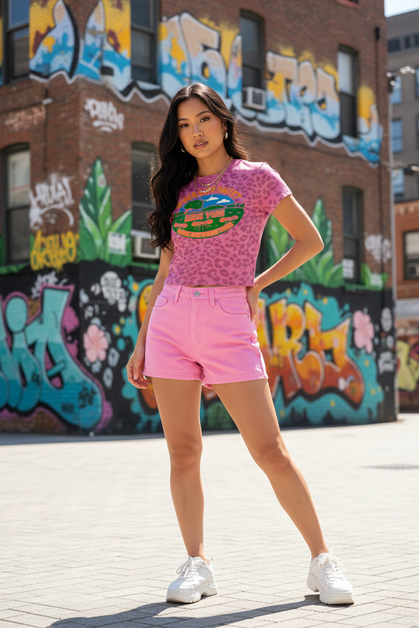 Hot Pink Leopard Tee - Plaza