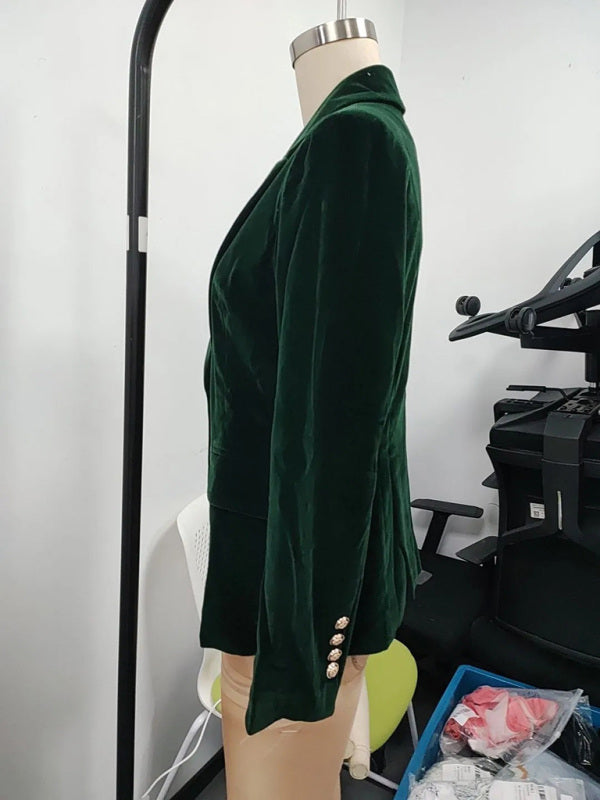 FZ Women's velvet elegant slim fit suit jacket top