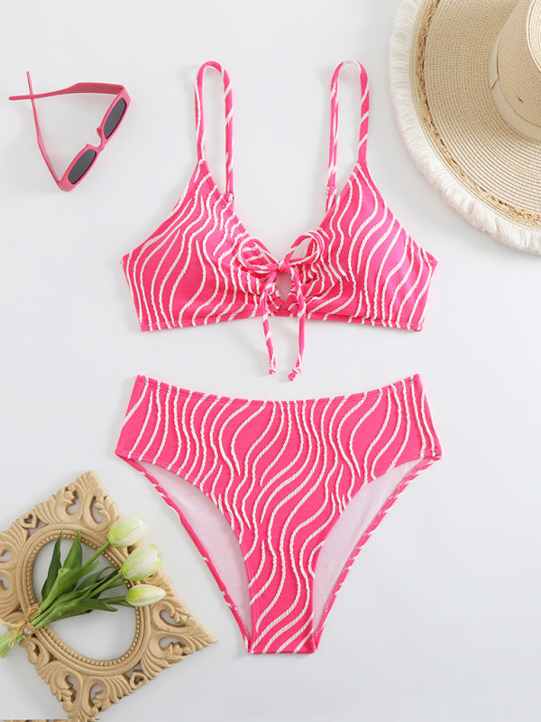 FZ Women's Stripe Print Bikini Swimwear