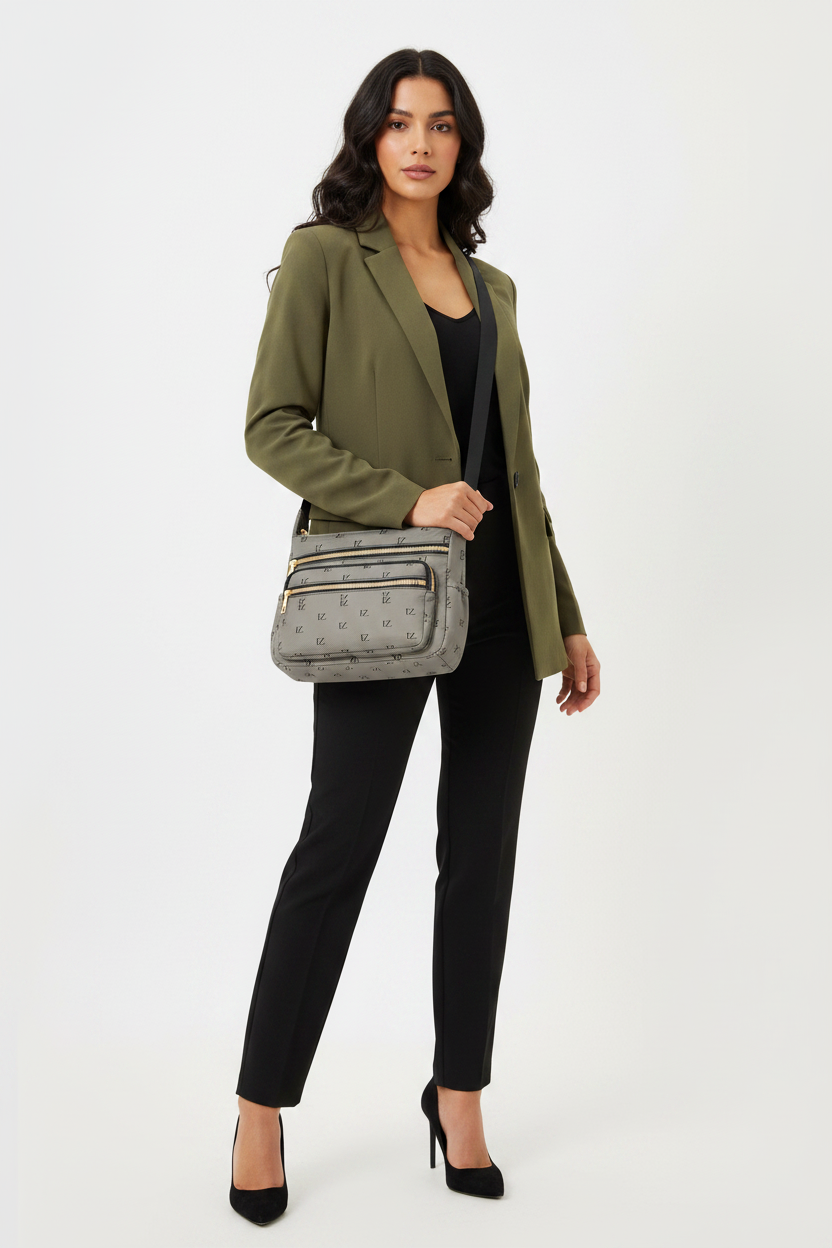 Latina woman with FZ crossbody bag