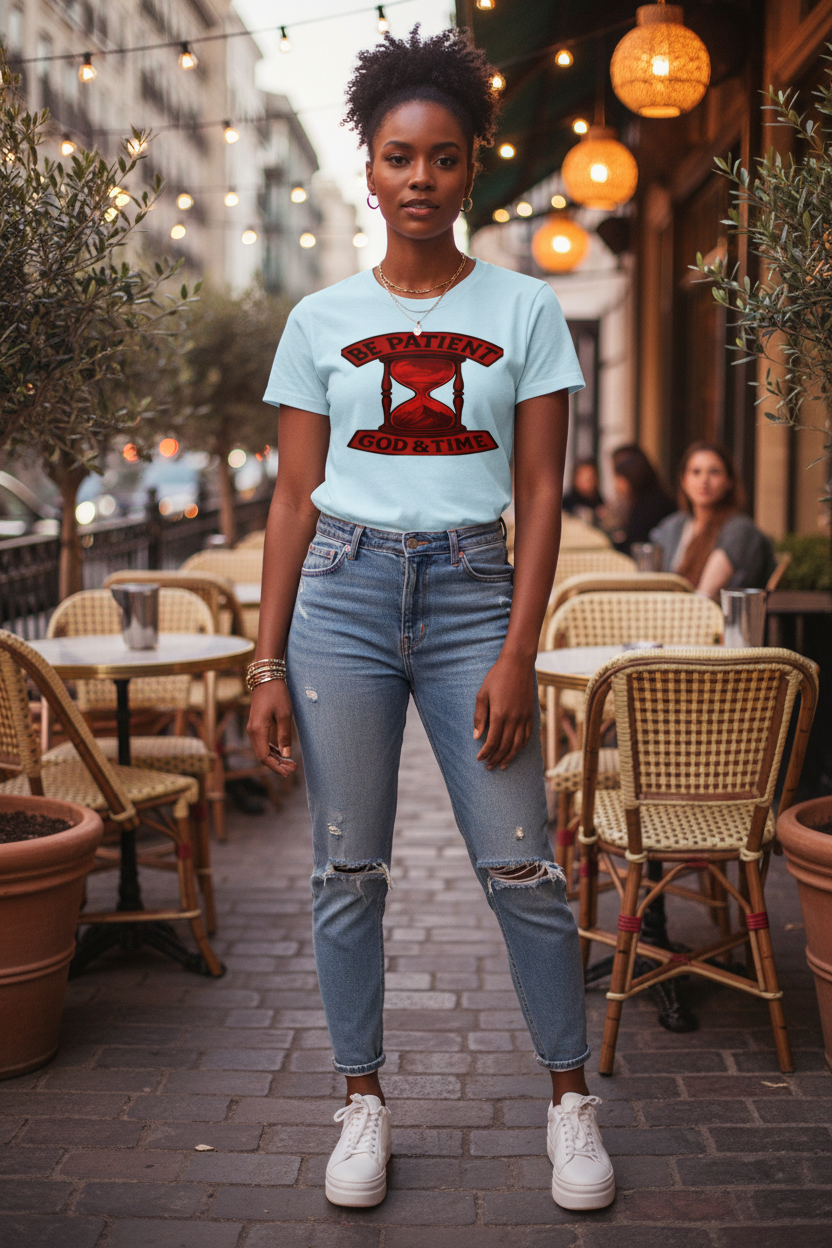 Light Blue - Red Hourglass Tee