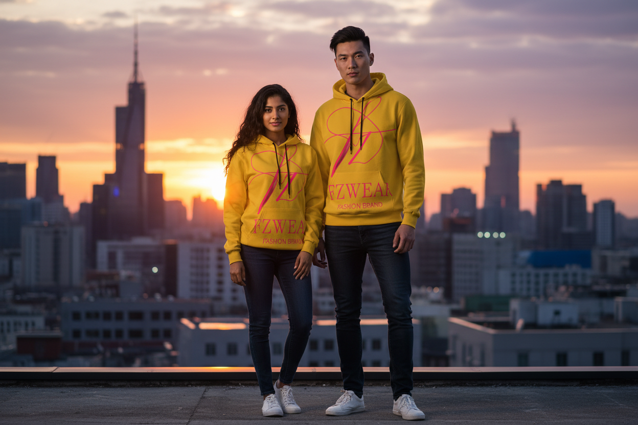 Male and female front - FZWear hoodie