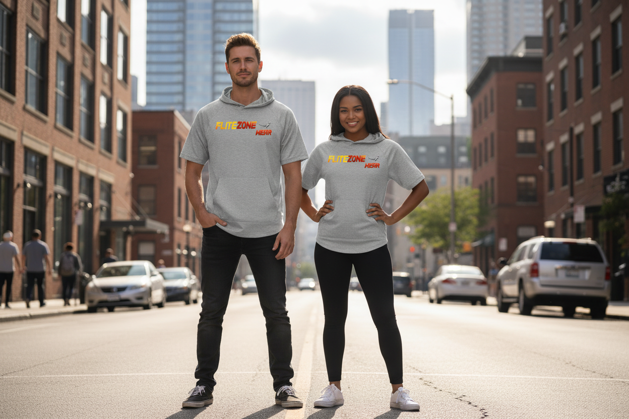 Male & Female Models - FliteZone Wear Light Heather Gray