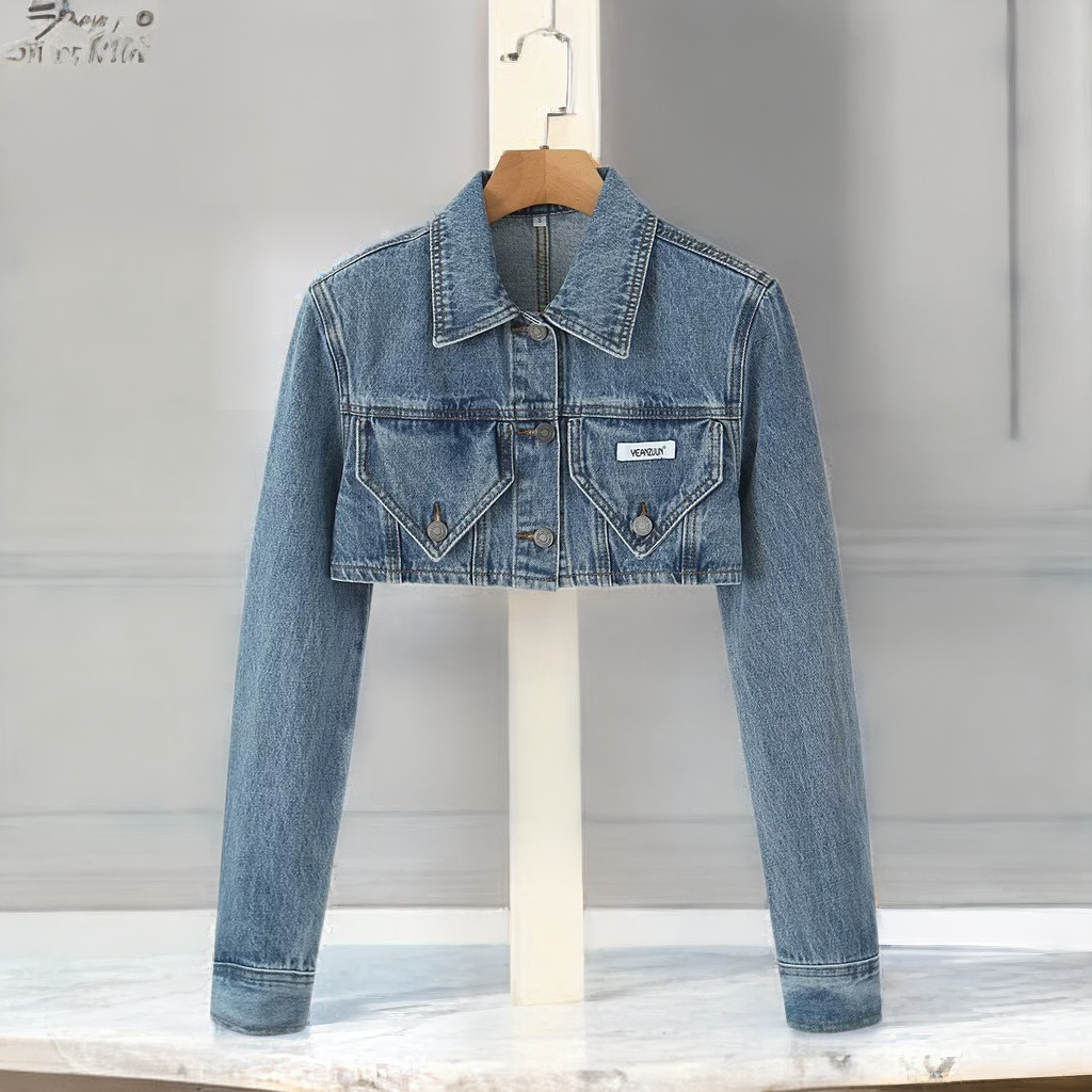 FZ Women's Short Denim Retro Slim Jacket Top - FZwear