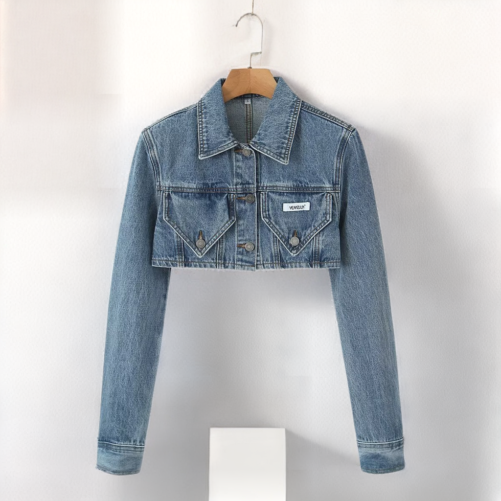 FZ Women's Short Denim Retro Slim Jacket Top - FZwear