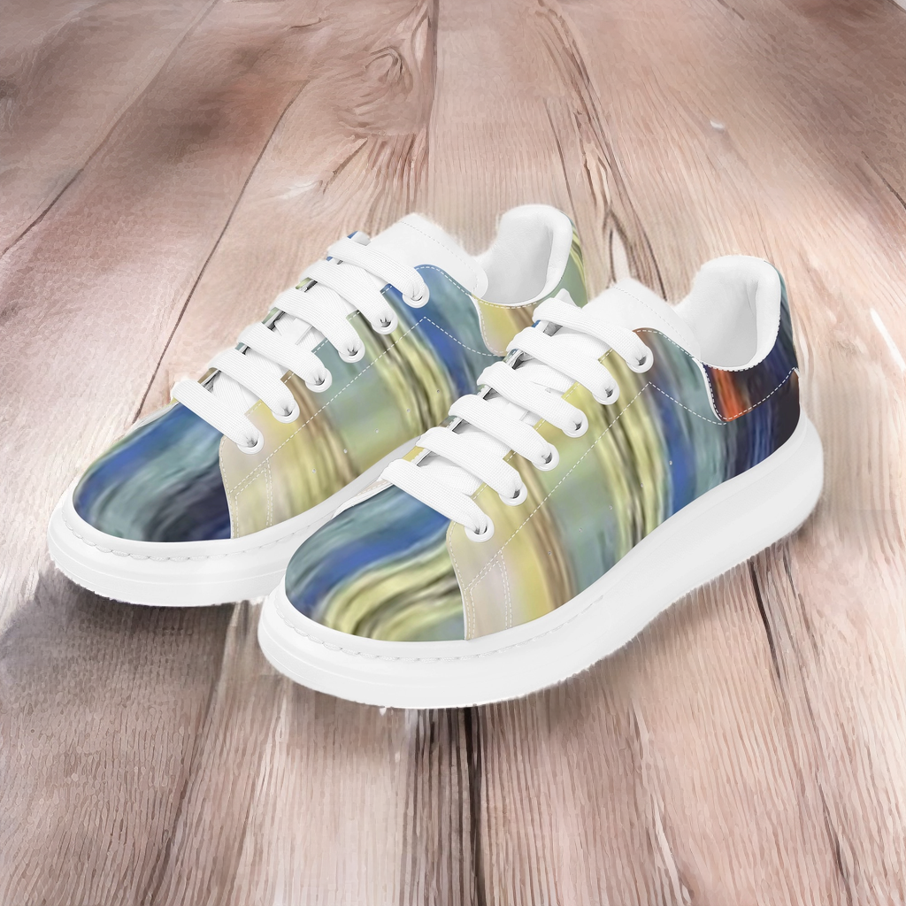 FZ Women's White Tongue Low Top Chunky Shoes - FZwear