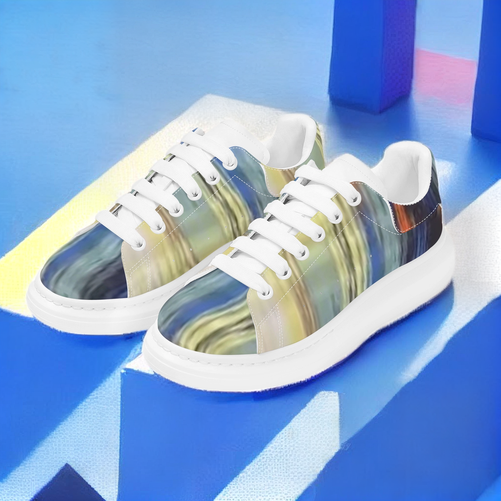 FZ Women's White Tongue Low Top Chunky Shoes - FZwear